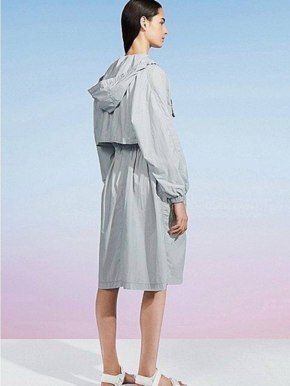 Uniqlo U Lemaire Lightweight Purple Hooded Drawstring Coat or Dress